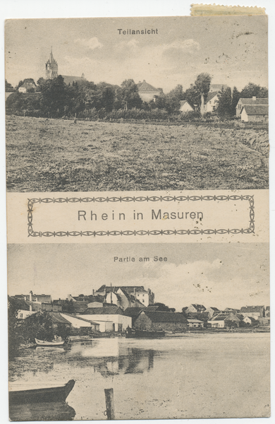 Rhein Kr. Lötzen, Teilansicht, Partie am See