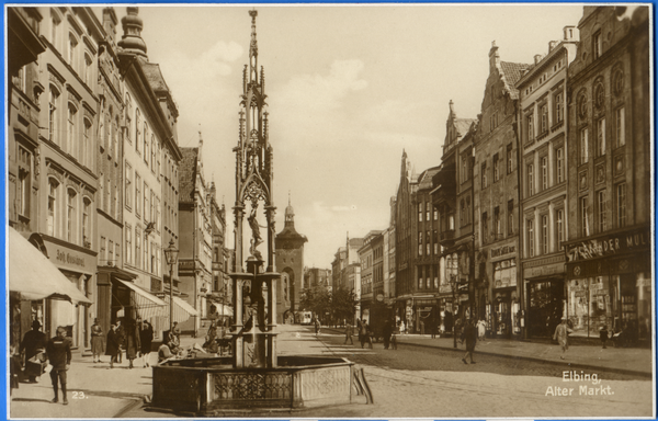 Elbing, Alter Markt mit Brunnen