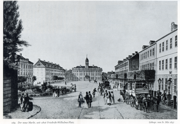 Elbing, Neuer Markt, seit 1816 Friedrich-Wilhelm-Platz  (Lithographie)