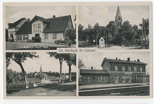 Groß Stürlack, Gasthaus, Kirche, Teilansicht, Bahnhof