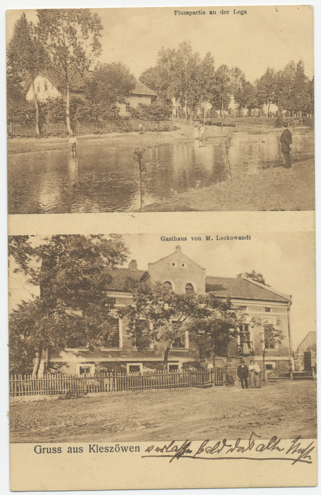 Kleszöwen, Flußpartie, Gasthaus