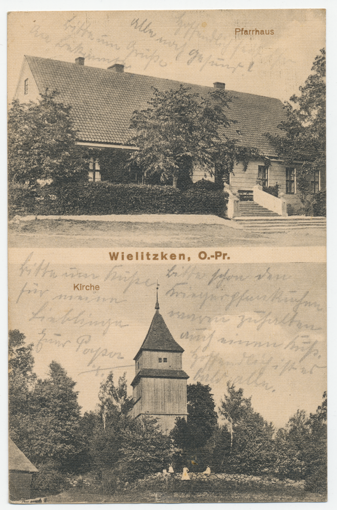 Wielitzken, Pfarrhaus, Kirche