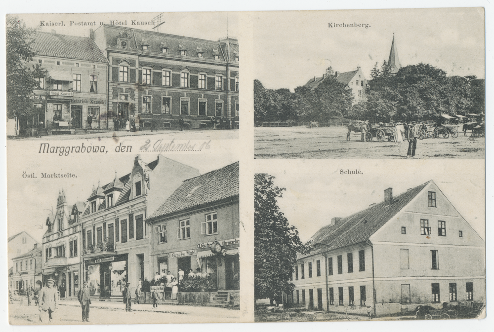 Marggrabowa, Postamt, Hotel, Kirchenberg, Markt, Schule