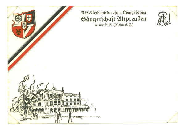 Königsberg (Pr.), Pauperhausplatz, Karte der Sängerschaft Altpreussen