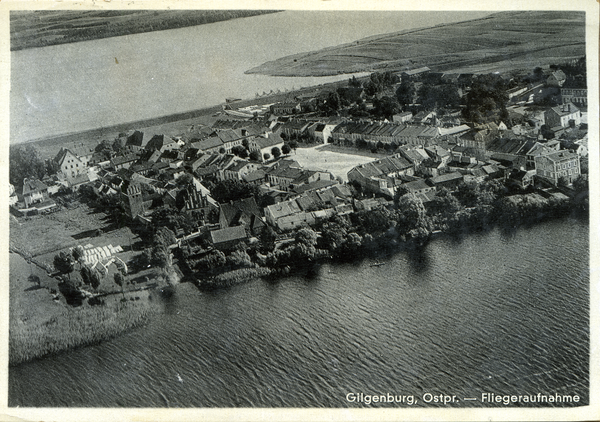 Gilgenburg, Ortsansicht und Seen (Luftbild)