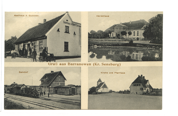 Barranowen, Gasthaus, Herrenhaus, Bahnhof, Kirche und Pfarrhaus