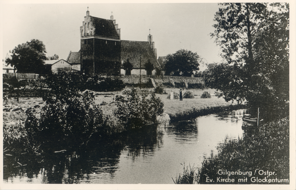 Gilgenburg, Evangelische Kirche und Glockenturm