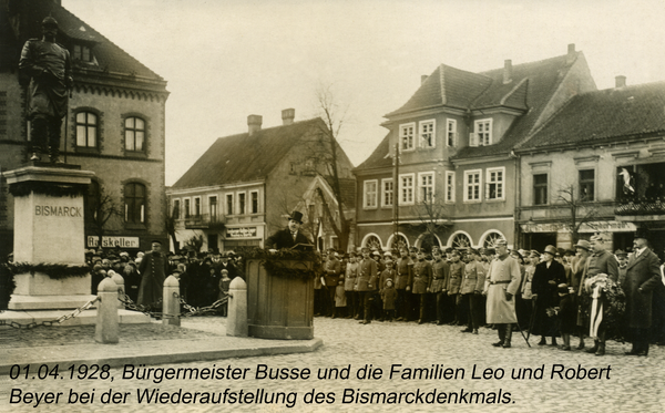 Johannisburg, Markt, Einweihung Bismarckdenkmal