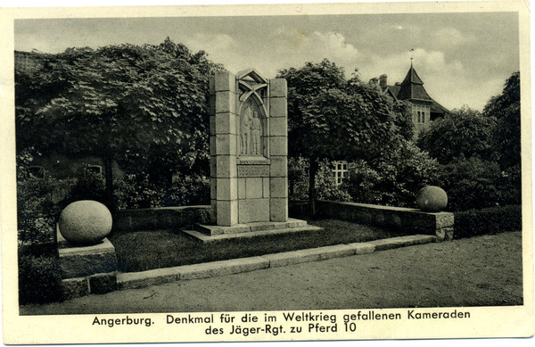 Angerburg, Denkmal für die Gefallenen des Jägerregimentes zu Pferd 10