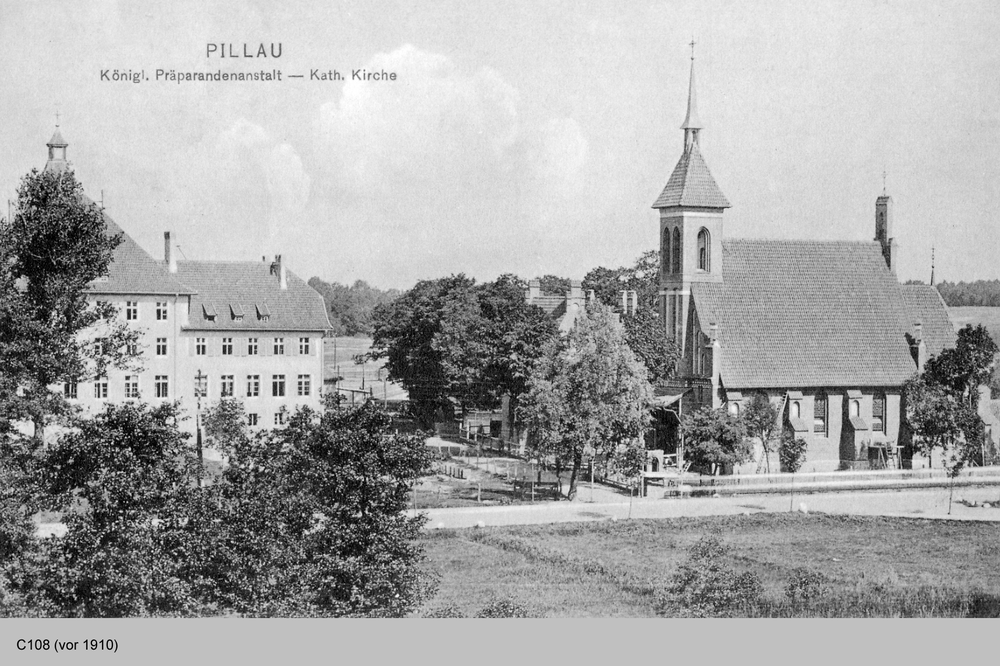 Pillau, Alt-Pillau, Katholische Kirche und Präparandenanstalt