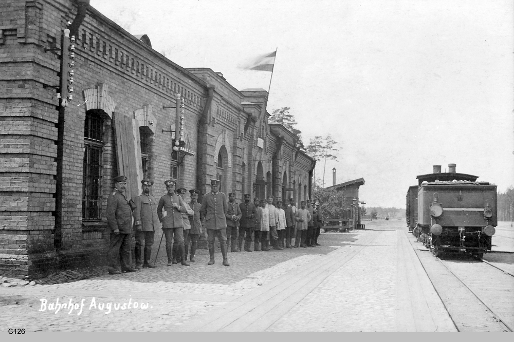 Augustów, 1 WK, besetzter Bahnhof