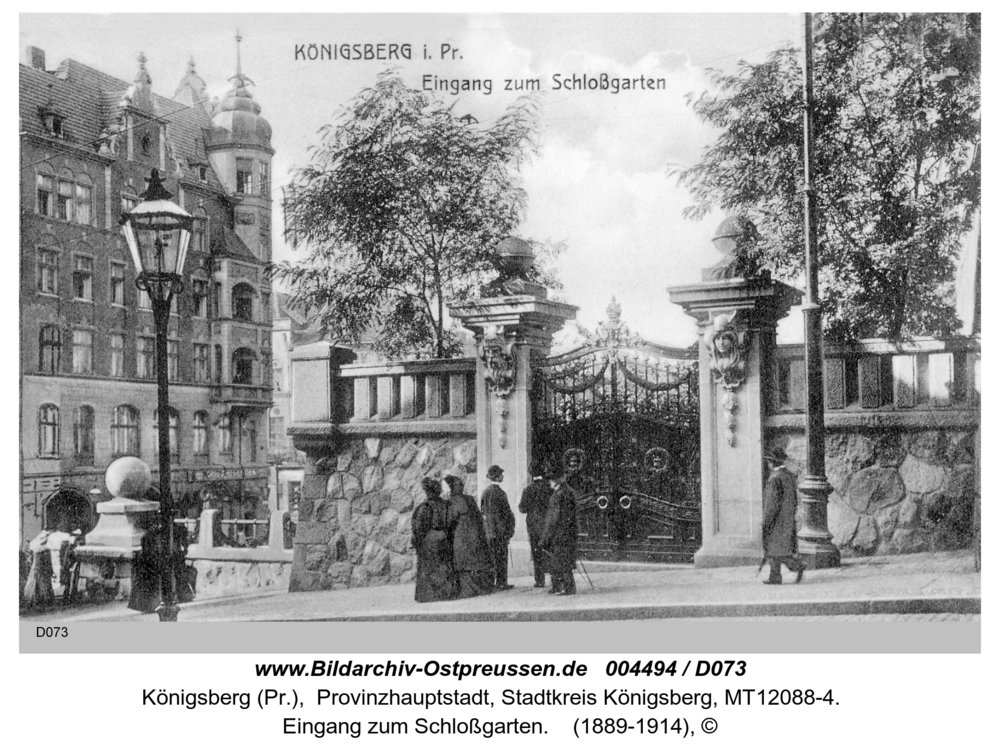 Königsberg, Eingang zum Schloßgarten