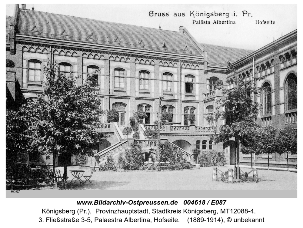 Königsberg (Pr.), 3. Fließstraße 3-5, Palaestra Albertina, Hofseite