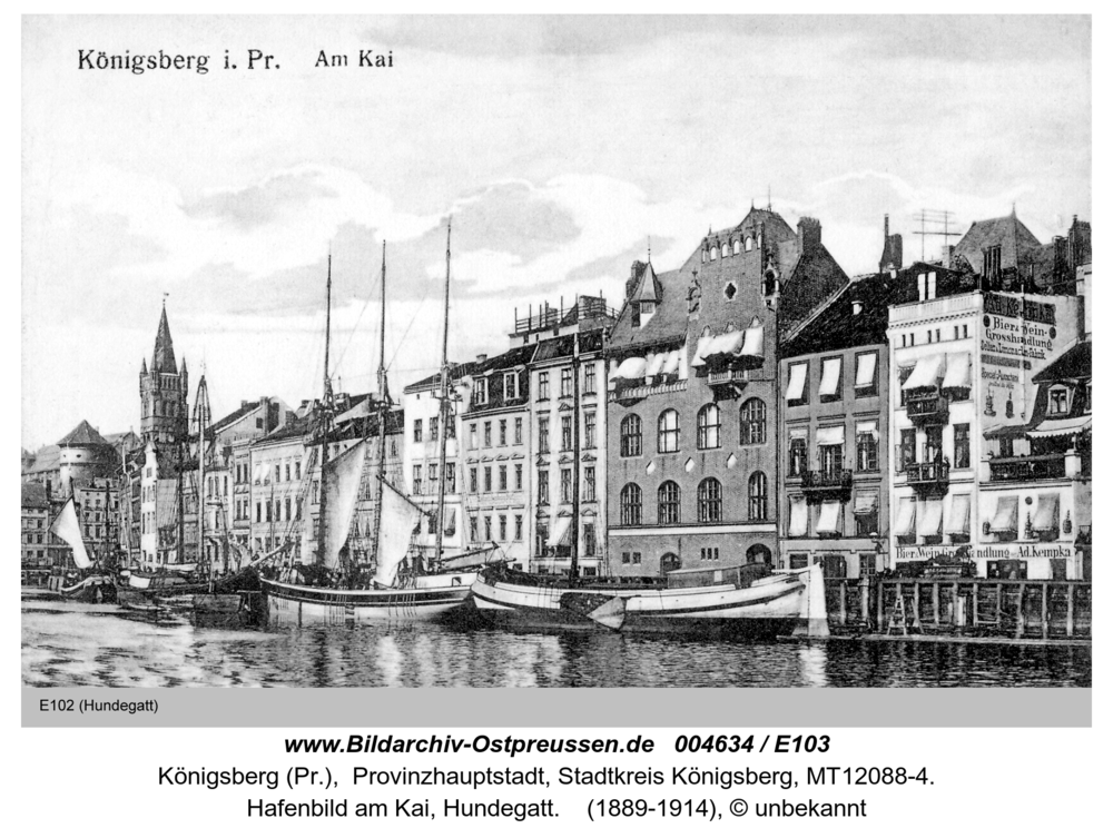 Königsberg (Pr.), Hafenbild am Kai, Hundegatt