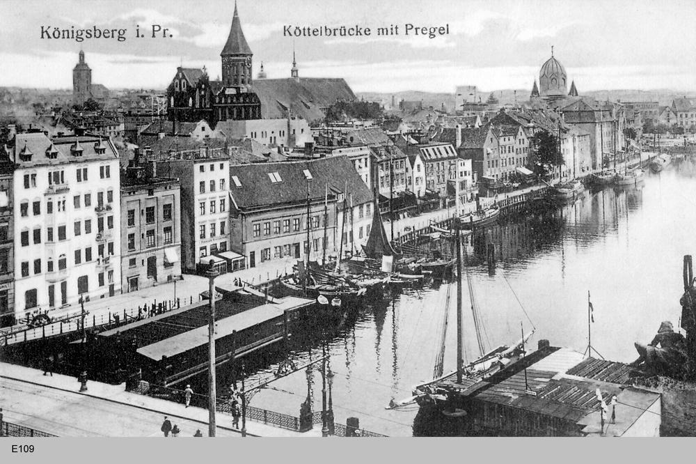 Königsberg, Köttelbrücke, Dom und Synagoge