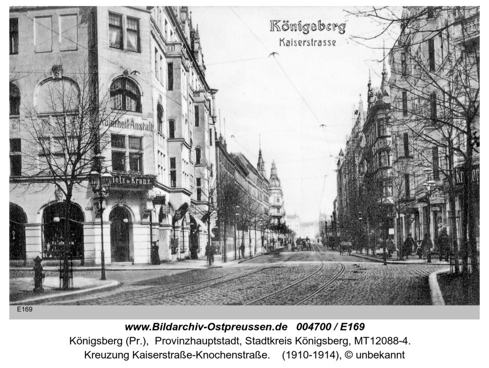 Königsberg, Kreuzung Kaiserstraße-Knochenstraße