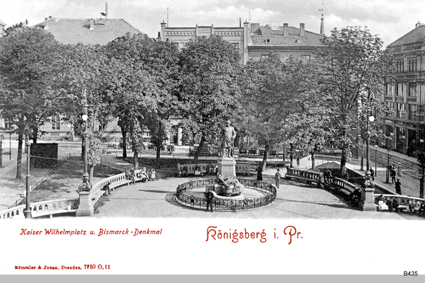 Königsberg, Kaiser Wilhelm Platz mit Bismarckdenkmal