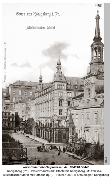 Königsberg, Altstädtischer Markt mit Rathaus (rechts)