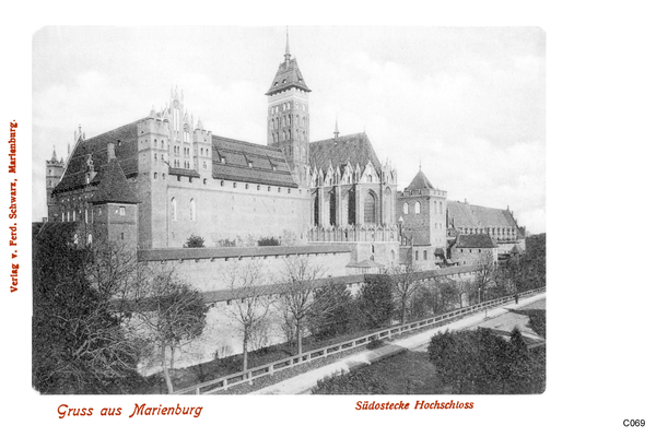 Marienburg, Hochschloss und Schlosskirche von  Südosten