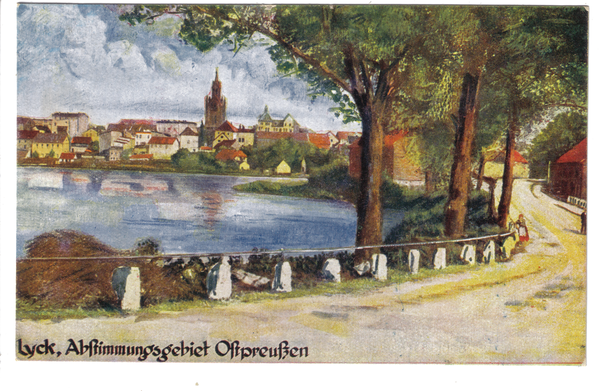 Lyck, Blick von der Schloßinsel auf die Stadt