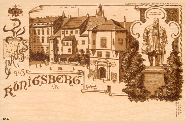 Königsberg, Schlosswache und Herzog-Albrecht-Denkmal