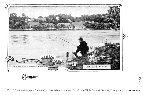 Rauschen, Angler am Mühlenteich