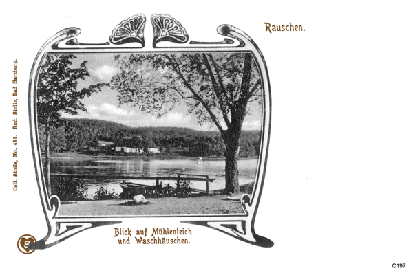 Rauschen, Blick auf Mühlenteich und Waschhäuschen