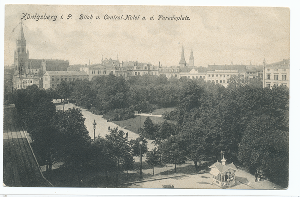 Königsberg, Blick vom Centralhotel auf den Paradeplatz