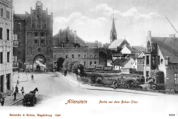 Allenstein, Hohes Tor und Evangelische Kirche