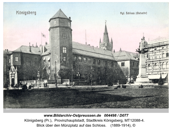 Königsberg, Blick über den Münzplatz auf das Schloss