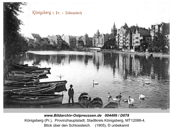 Königsberg (Pr.), Blick über den Schlossteich