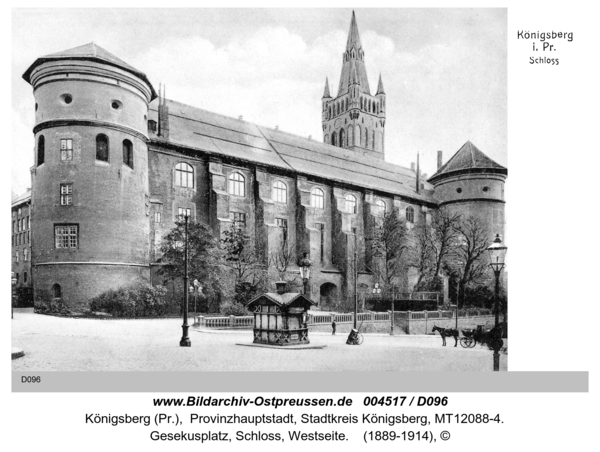 Königsberg (Pr.), Gesekusplatz, Schloss, Westseite