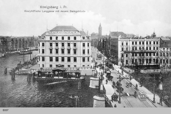 Königsberg, Kneiphöfsche Langgasse mit neuem Bankgebäude