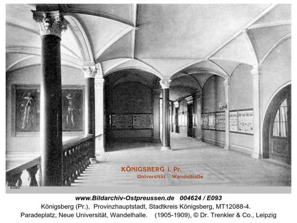 Königsberg (Pr.), Paradeplatz, Neue Universität, Wandelhalle