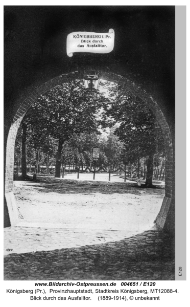 Königsberg, Blick durch das Ausfalltor