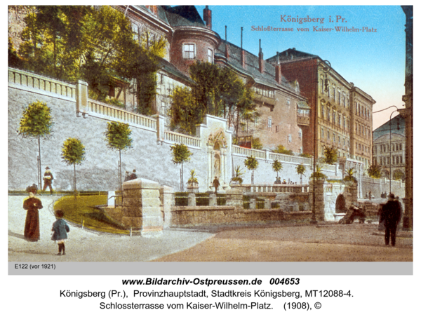 Königsberg, Schlossterrasse vom Kaiser-Wilhelm-Platz