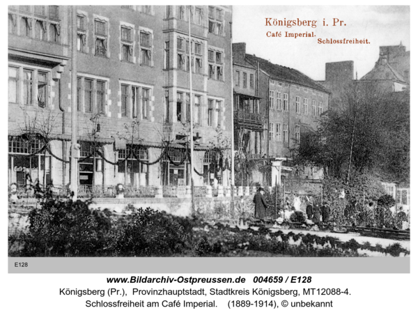 Königsberg, Schlossfreiheit am Café Imperial