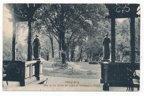 Königsberg, Blick in den Garten der Logen zum Totenkopf und Phönix