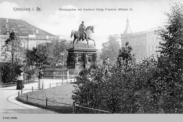 Königsberg, Königsgarten mit Denkmal Friedrich Wilhelm III