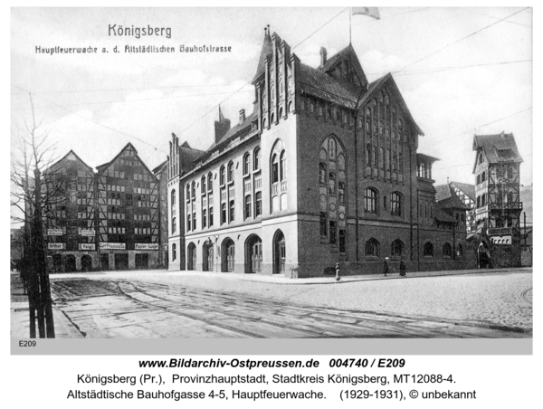 Königsberg (Pr.), Altstädtische Bauhofgasse 4-5, Hauptfeuerwache