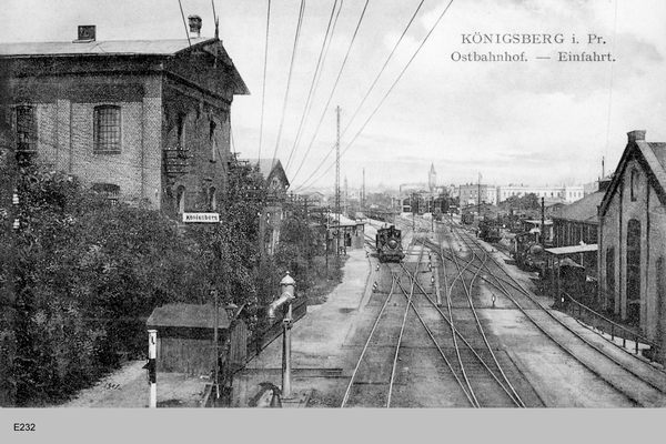 Königsberg, Ostbahnhof, Einfahrt