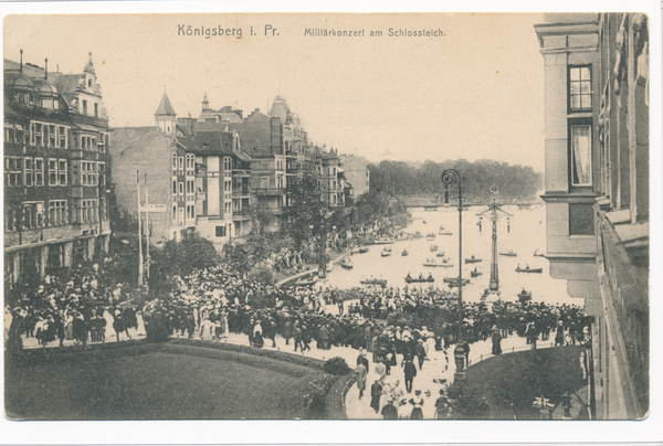 Königsberg, Militärkonzert am Schlossteich