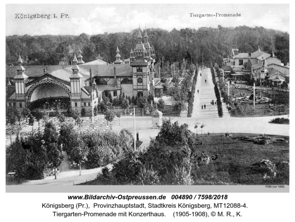 Königsberg, Tiergarten-Promenade mit Konzerthaus