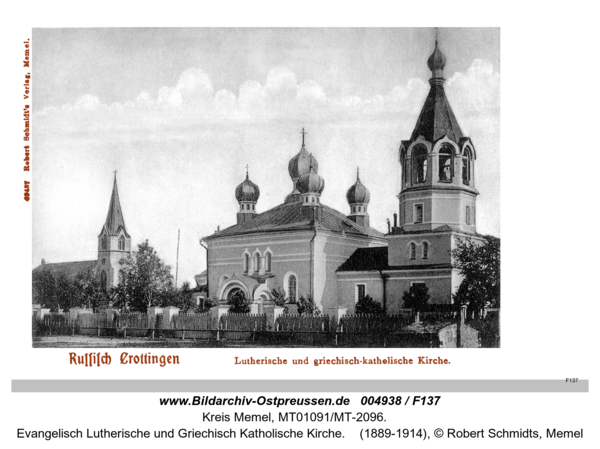 Crottingen (Kretynga), Evangelisch Lutherische und Griechisch Katholische Kirche