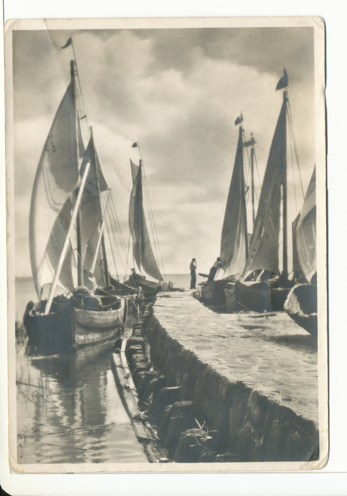 Rossitten Kr. Samland, Fischerkähne im Hafen