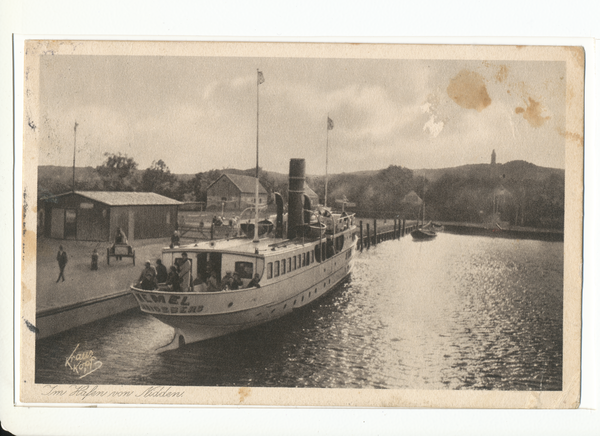 Nidden, Dampfer "Memel" im Hafen