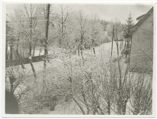 Metgethen, Ortsteil Villenkolonie, Blick vom Postamt (Bahnweg 1) in den Postweg Richtung Süden