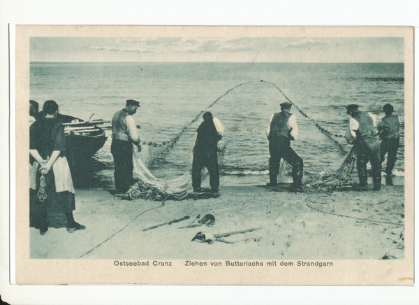 Cranz, Ziehen von Butterlachs mit dem Strandgarn