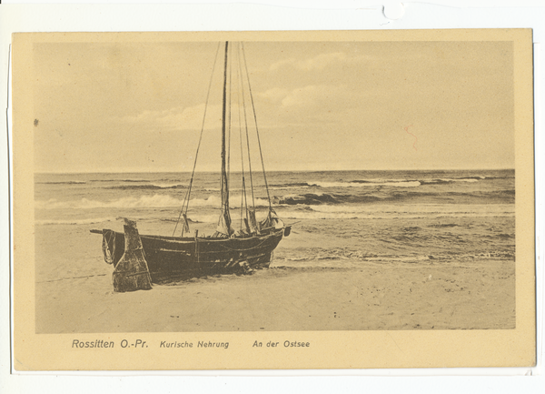 Rossitten Kr. Samland, Boot am Strand der Ostsee