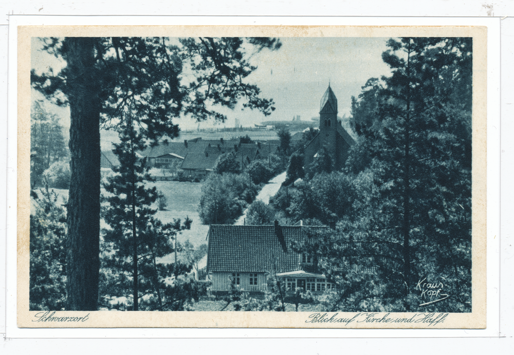 Schwarzort, Blick vom Evaberg auf das Kurische Haff